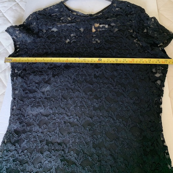 BHS Black Lace mini Dress just over the Knee satin spagetti lining dress US 12 - Picture 13 of 16
